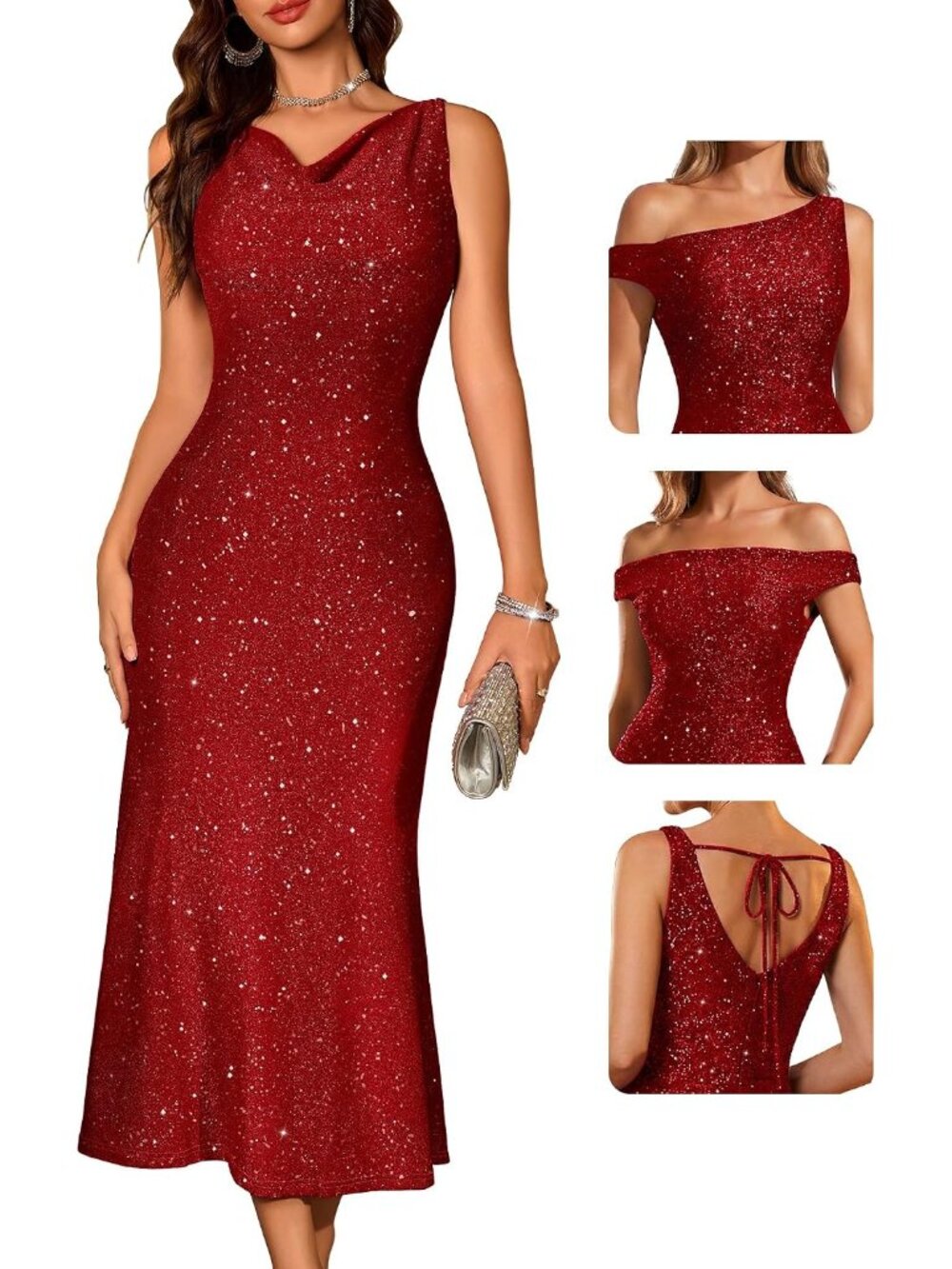 Formal Wedding Guest Formal Sequin Long Bodycon Homecoming Dress